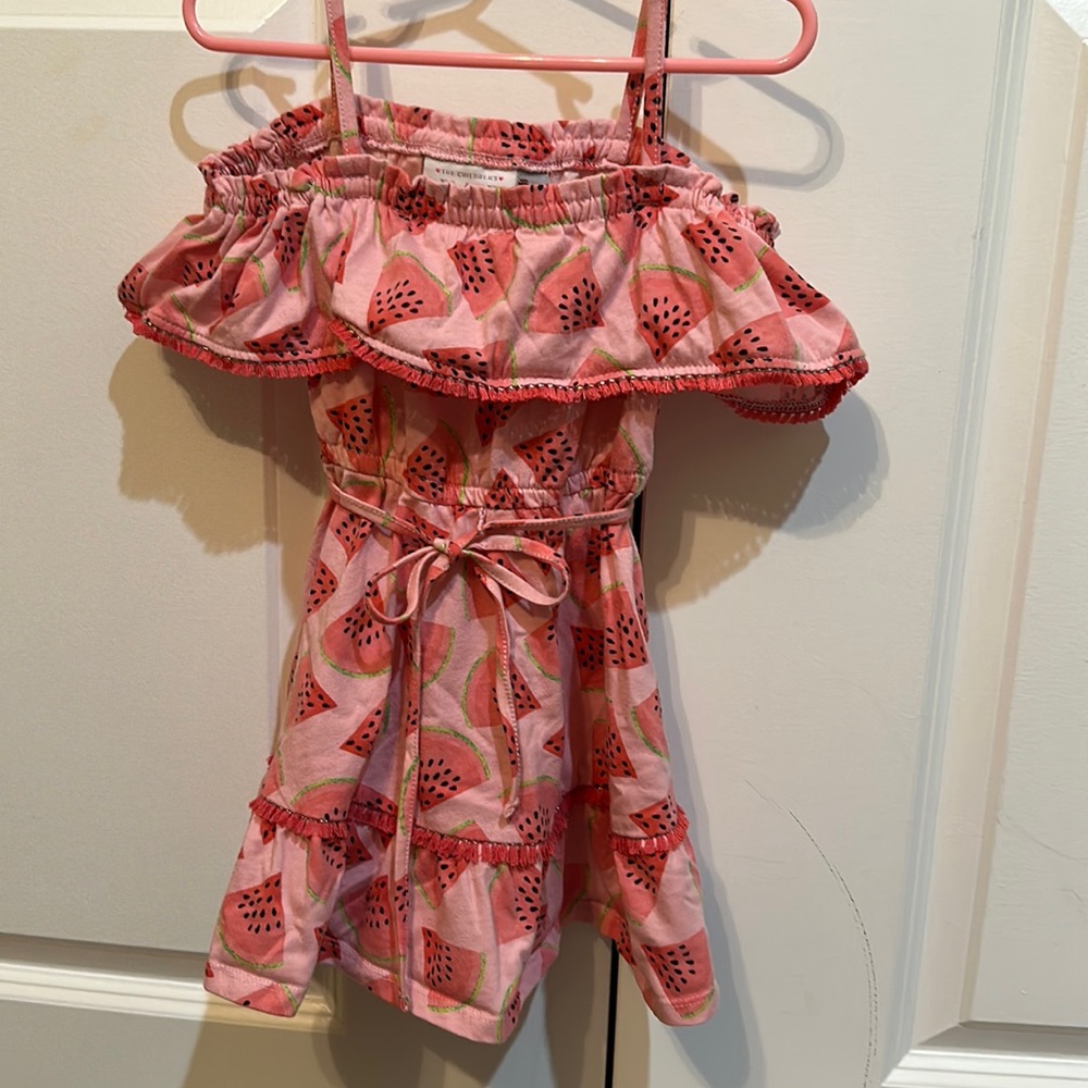 Children’s Place cold shoulder watermelon dress.